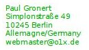 Paul Gronert, Berlin, webmaster(at)o1x(punkt)de