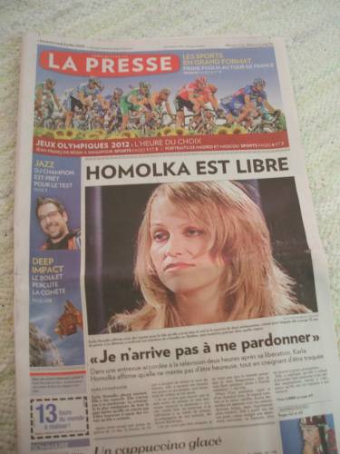 Titelseite 'La Presse' am 5. Juli 2005. Foto: Paul Morf Gronert