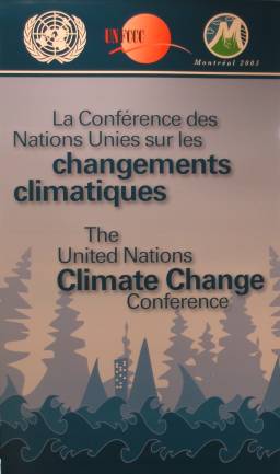 Schild zur UN-Klimakonferenz in Montréal. Foto: Paul Morf Gronert